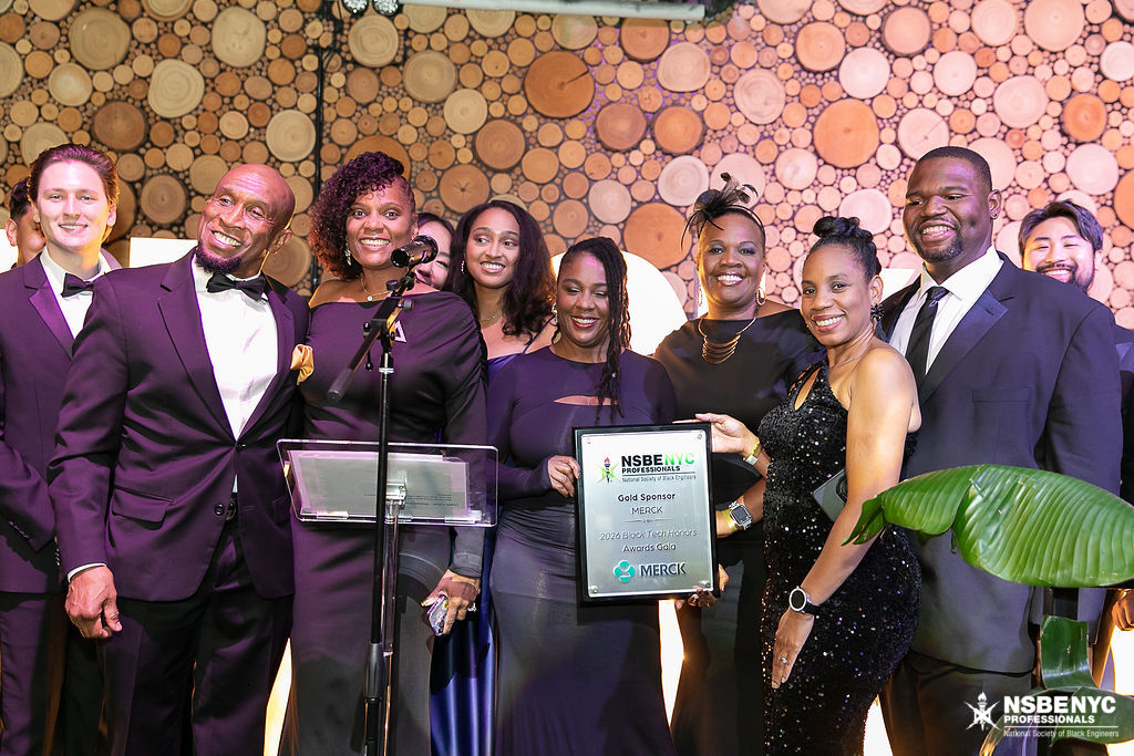 NSBE NYC leaders presenting a recognition plaque during the Black Tech Honors gala