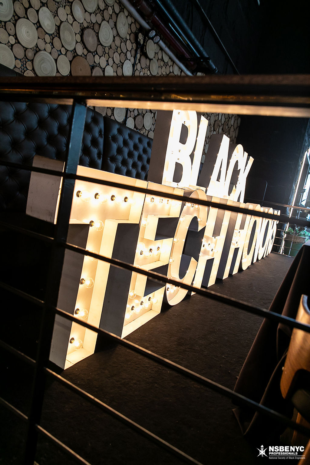 Illuminated Black Tech Honors marquee at the 2026 gala venue