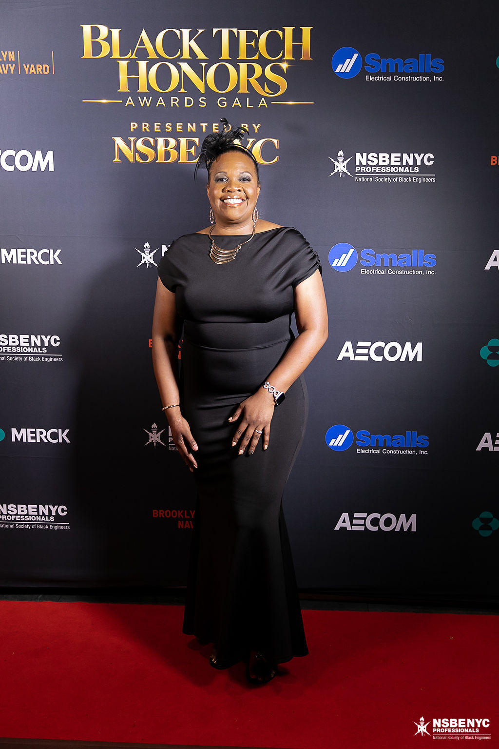 NSBE NYC leader photographed on the red carpet at the 2026 gala